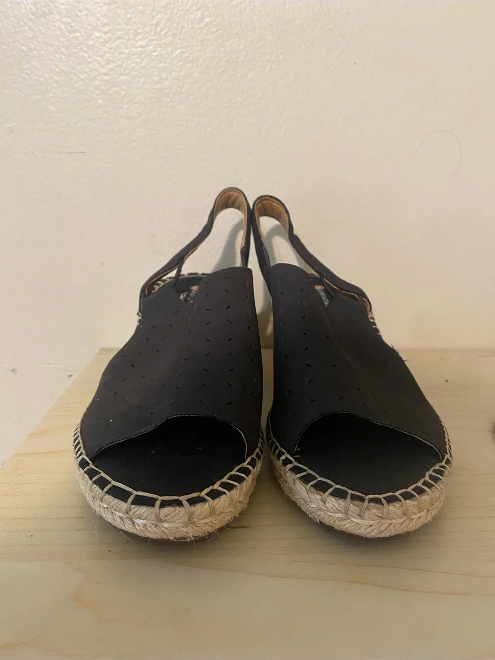 Clarks Black Espadrille Slingback Sandals